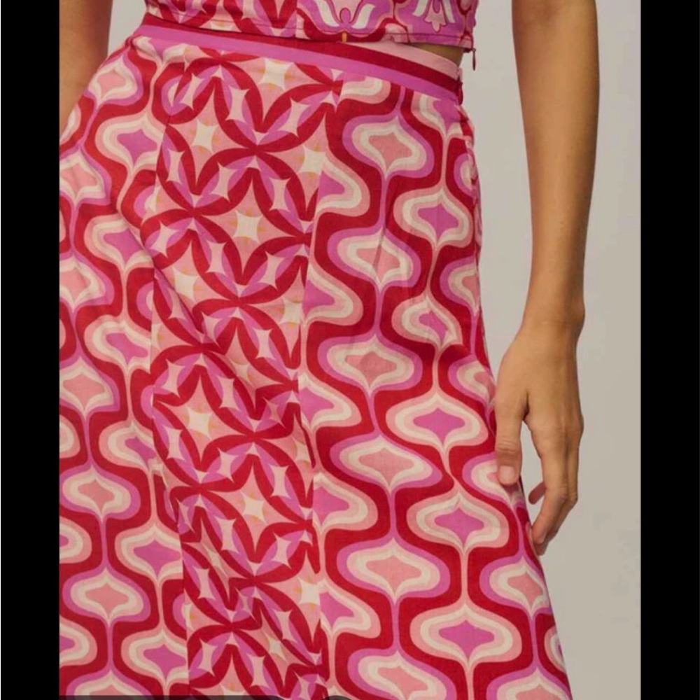 Nine Lives Bazaar Pink and White Penny Maxi Skirt